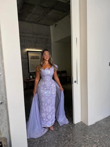 فستان سهره موف فاتح كلفه مع ذيل اورجنزا