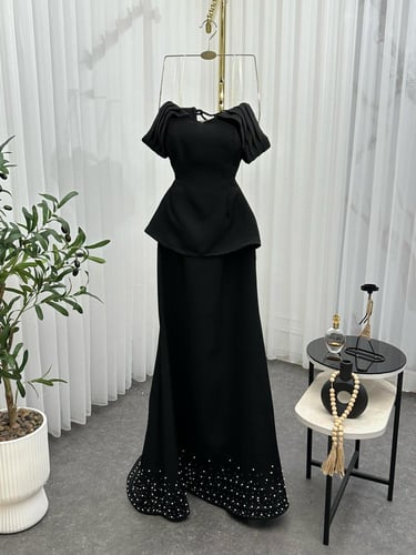 فستان سهره خامة كريب باربي