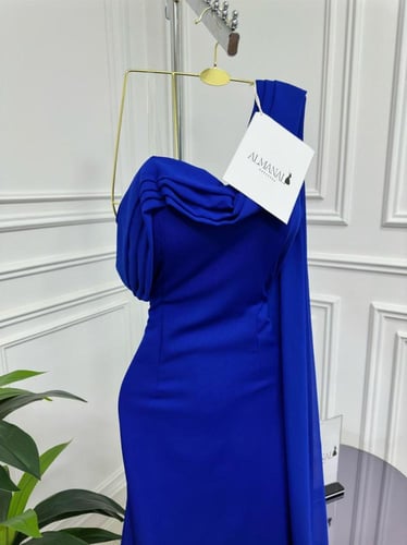 فستان كريب استرتش شال جورجيت