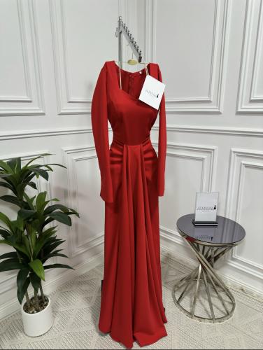 فستان ناعم احمر