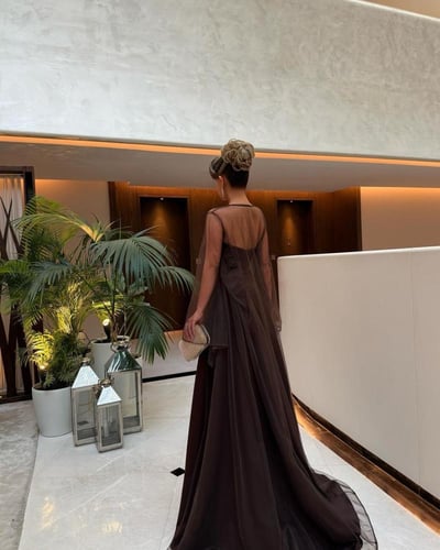 فستان سهره بني ميكادو تل ورود