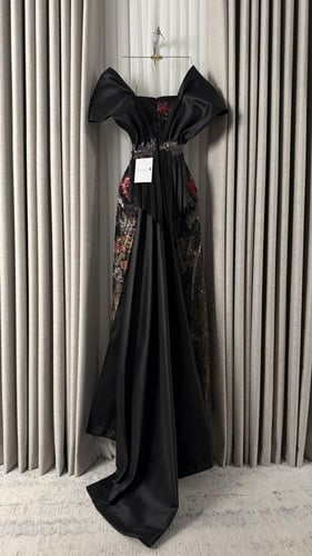 فستان سهره اسود مشجر