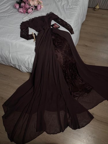 فستان ناعم بني