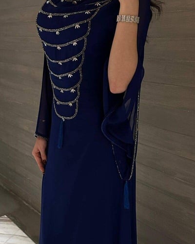 فستان جورجيت تطريز يدوي