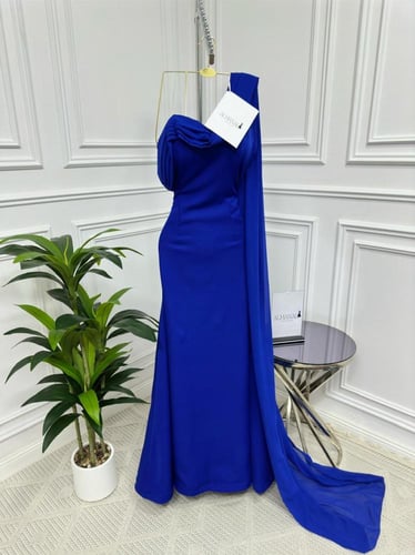 فستان كريب استرتش شال جورجيت