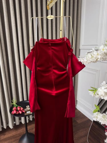 فستان سهره مخمل تفته