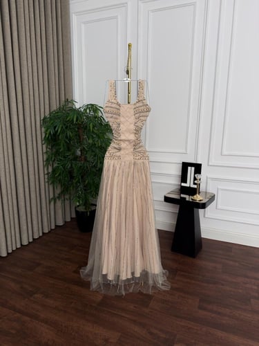 فستان سهره تل تطريز يدوي