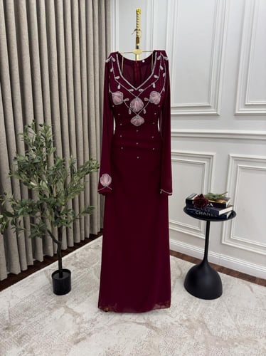 فستان ناعم تطريز يدوي