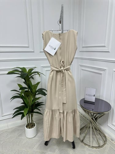 فستان ناعم بيج مورد