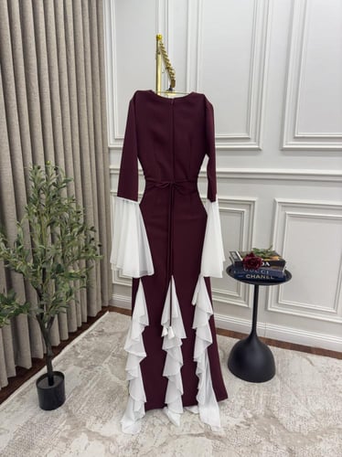 فستان ناعم برغندي