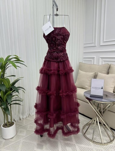 فستان سهره تل كوري وكلفه تطريز