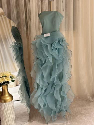 فستان تيفاني صدر كريب باربي وكلوش اورجنزا