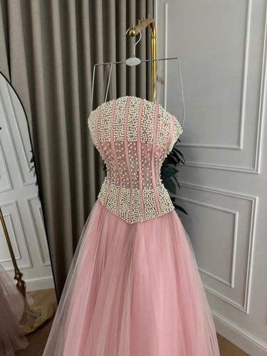 فستان سهره توب تل تطريز لولو