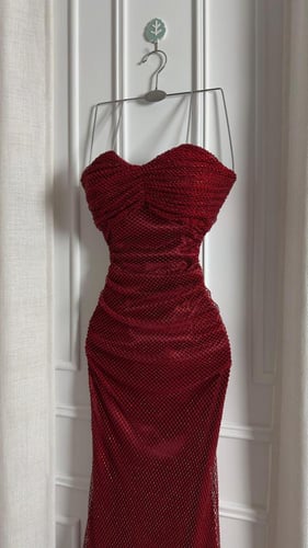 فستان سهره توب فصوص زركون بطانه تفته