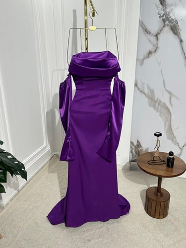 فستان سهره ليلكي تفته استرتش