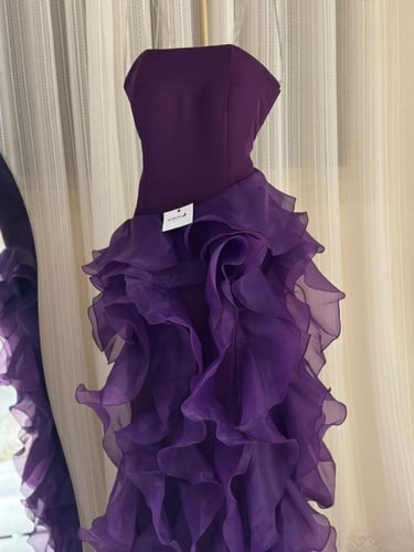 فستان موف صدر كريب باربي وكلوش اورجنزا