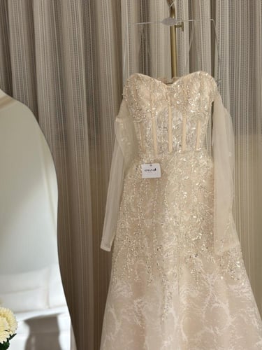 فستان سهره سكري كلفه تطريز