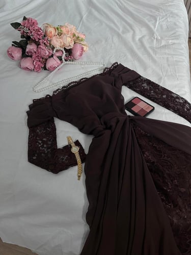 فستان ناعم بني