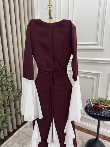 فستان ناعم برغندي