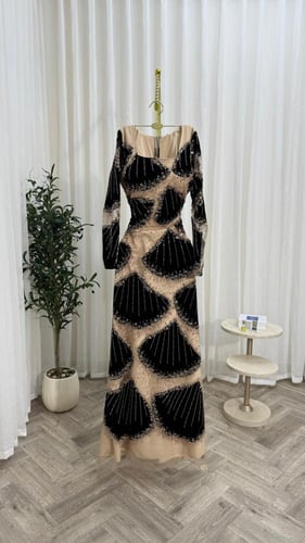 فستان سهره شتوي تل مطرز