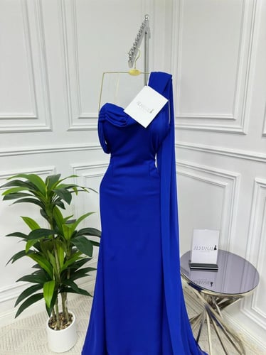 فستان كريب استرتش شال جورجيت