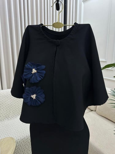 فستان ناعم اسود باربي مطرز