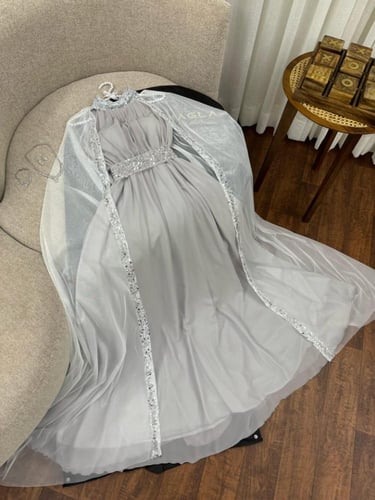 فستان شيفون تل ناعم-ترتر للحوامل