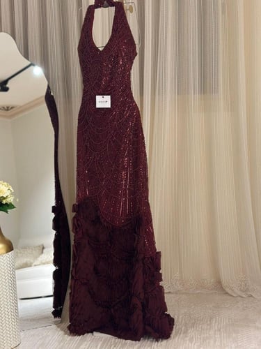 فستان سهره كت برغندي