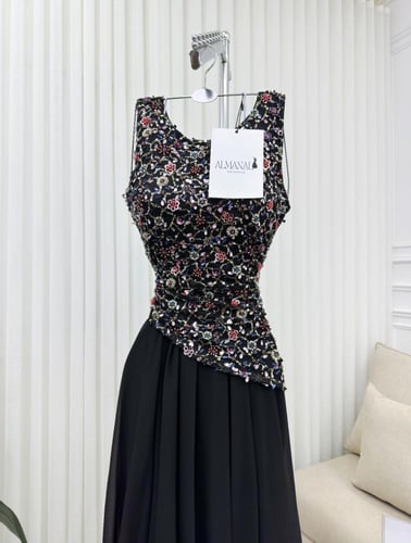 فستان سهره كلفه تطريز وشيفون