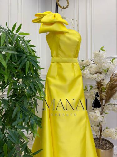 فستان سهره اصفر ميكادو