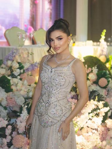 فستان سهره تل تطريز يدوي