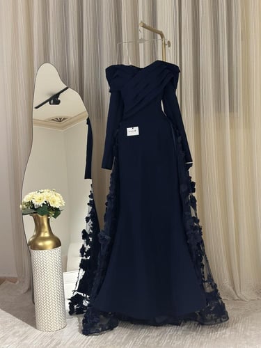 فستان سهره اوف شولدر لون كحلي