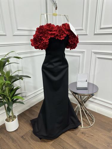 ناعم كريب باربي أسود ملكي بفيونكات وردية على الأكت...