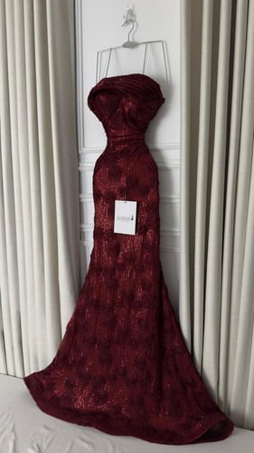 فستان سهره خمري ترتر مورد