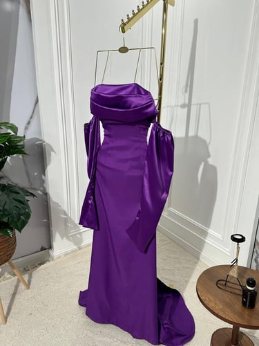 فستان سهره ليلكي تفته استرتش