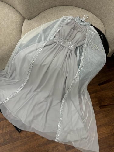 فستان شيفون تل ناعم-ترتر للحوامل