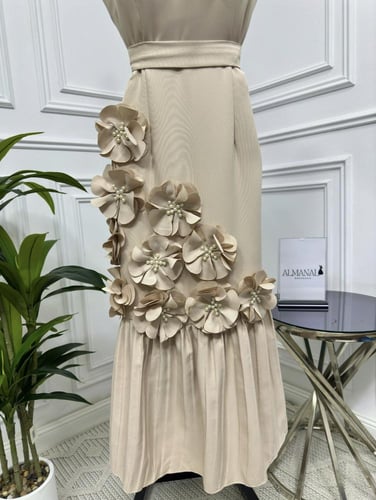 فستان ناعم بيج مورد