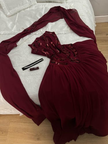 فستان ناعم شيفون دبل كلوش جيبون