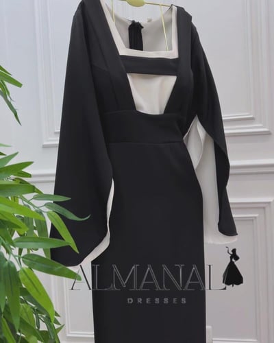 فستان ناعم كريب باربي بقصه مستقيمه