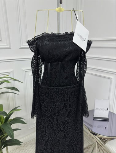 فستان داتيل مبطن كورسيه مقوى