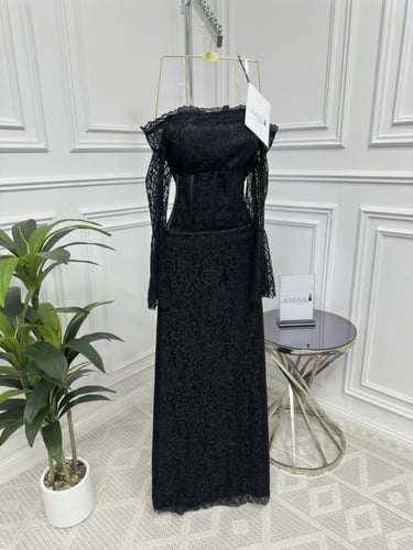 فستان داتيل مبطن كورسيه مقوى