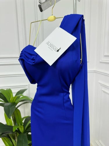 فستان كريب استرتش شال جورجيت