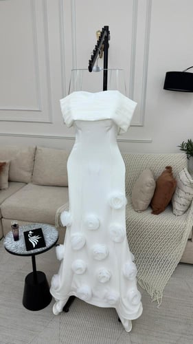 فستان كريب باربي ورود اورجنزا