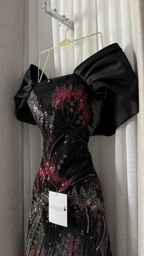 فستان سهره اسود مشجر