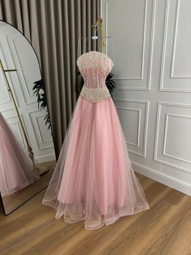 فستان سهره توب تل تطريز لولو