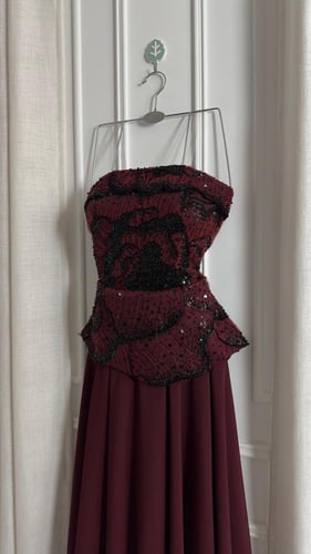 فستان سهره تل مكسر ممزوج بترتر