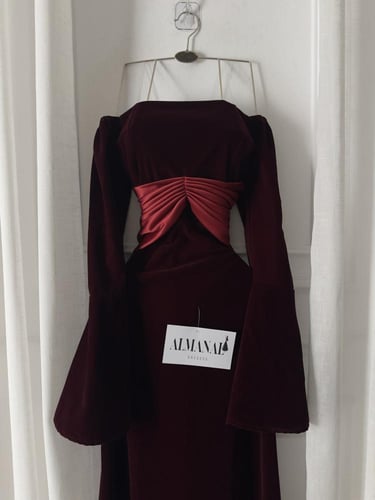 فستان شتوي ناعم جوخ تدخيله تفته