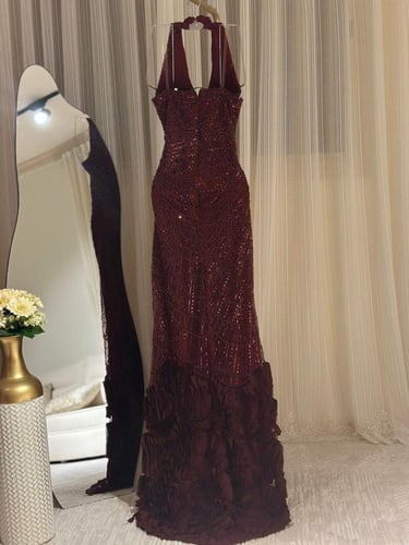 فستان سهره كت برغندي