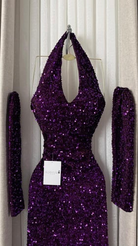 فستان سهره ترتر اكمام منفصله موف