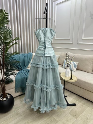 فستان سهره توب ميكادو تنوره تل